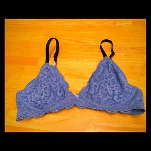 Blue bra. happy. 34D
